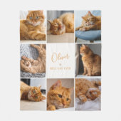 Beste kat ooit Aangepaste tekst 8-foto collage Fleece Deken (Voorkant)