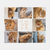 Beste kat ooit Aangepaste tekst 8-foto collage Fleece Deken (Voorkant (Horizontaal))