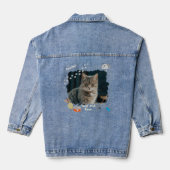 Beste kat ooit foto denim jas jacket (Achterkant)