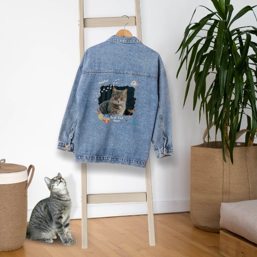 Beste kat ooit foto denim jas jacket
