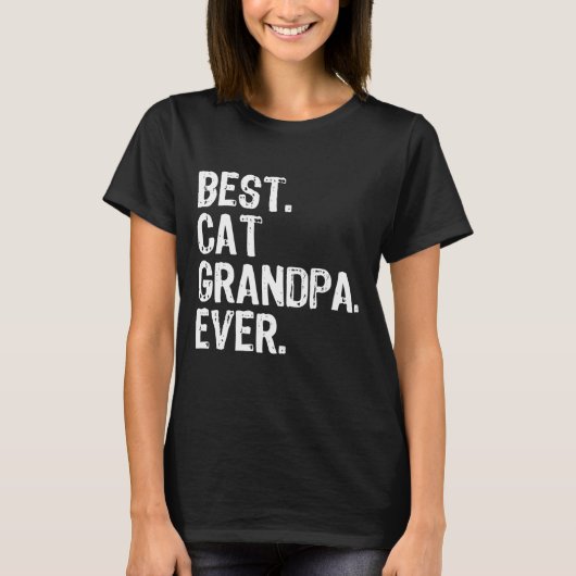 Beste kat opa ooit grappig cool cadeau Vaderdag T-shirt (Voorkant)