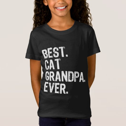 Beste kat opa ooit grappig cool cadeau Vaderdag T-shirt (Voorkant)