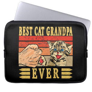 Beste kat opa ooit, kat vaders dag verjaardag laptop sleeve