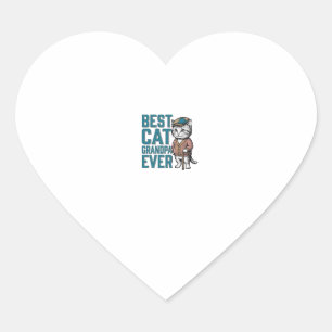 Beste kat opa ooit vintage kat opa shirt De Hart Sticker