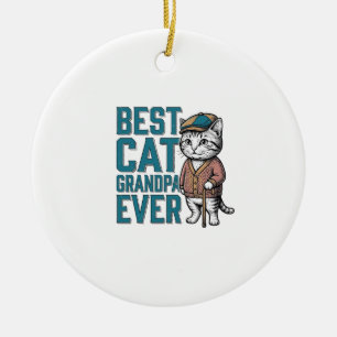 Beste kat opa ooit vintage kat opa shirt De Keramisch Ornament
