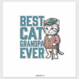 Beste Kat Opa Ooit Vintage Kat Opa Shirt De Sticker