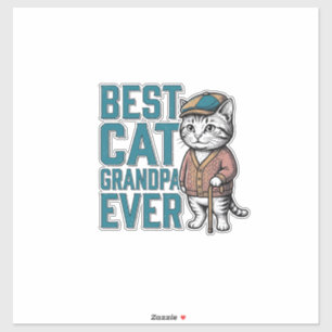 Beste Kat Opa Ooit Vintage Kat Opa Shirt De Sticker