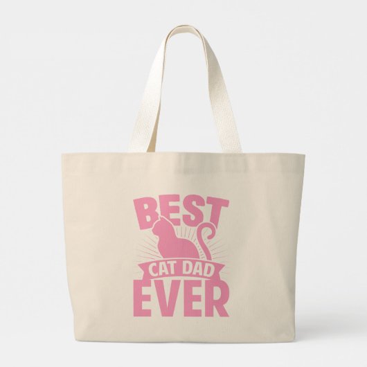 Beste kat pa ooit - kat Silhouette Grote Tote Bag (Achterkant)