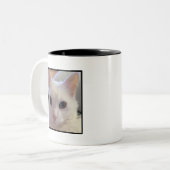 Beste kat pa ooit Vaderdag Persoonlijke foto Tweekleurige Koffiemok (Voorkant links)