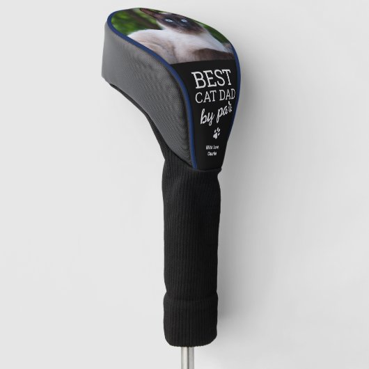 Beste kat Pap door Par Aangepaste kat foto Golfheadcover (Schuin)
