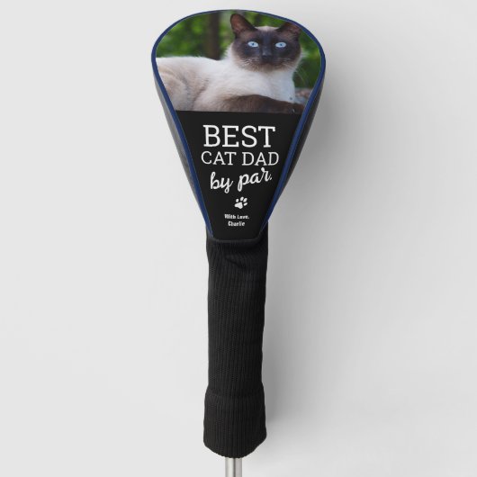 Beste kat Pap door Par Aangepaste kat foto Golfheadcover (Voorkant)