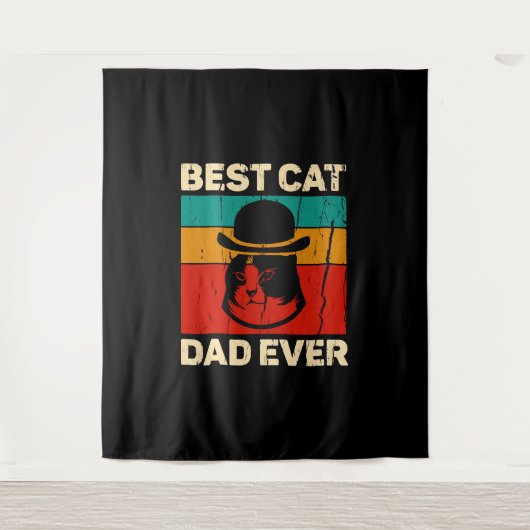 Beste kat pap ooit cadeau op vaderdag wandkleed (Voorkant)