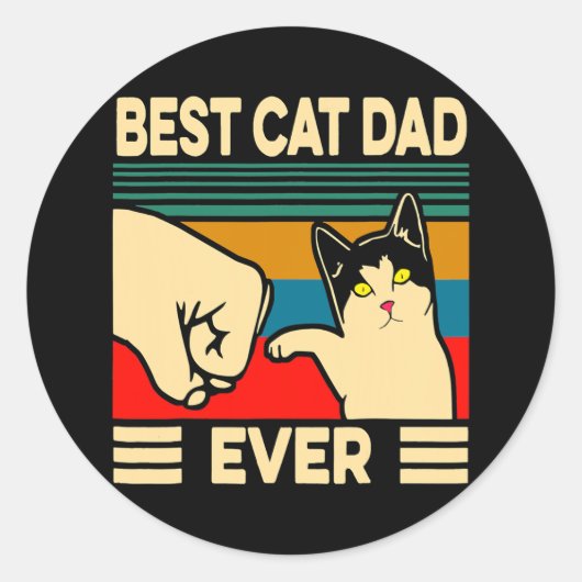 Beste kat pap ooit grappige kat pap vader  ronde sticker (Voorkant)