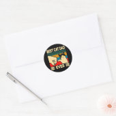 Beste kat pap ooit grappige kat pap vader  ronde sticker (Envelop)