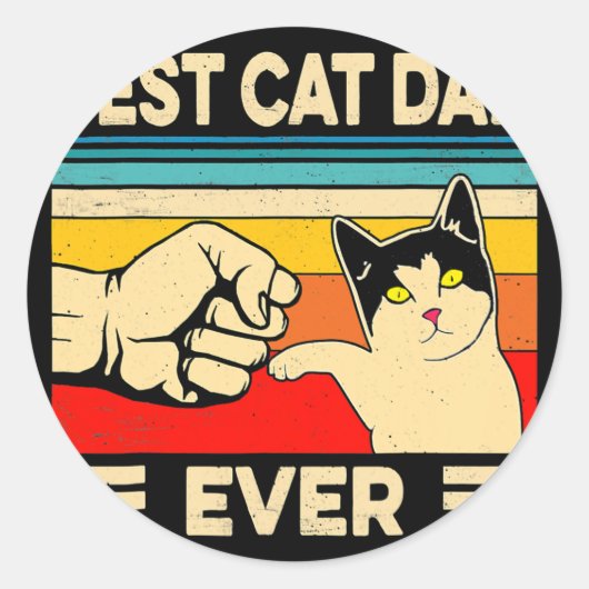 Beste kat pap ooit grappige kat pap vader  ronde sticker (Voorkant)