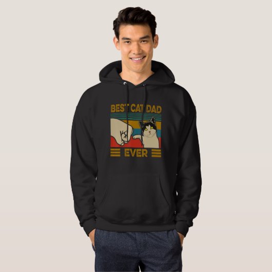  beste kat pap ooit grappige kat papa Mannen Hoodie (Voorkant volledig)