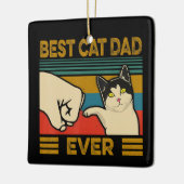 beste kat pap ooit grappige kat papa Mannen Keramisch Ornament (Links)