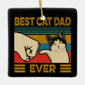  beste kat pap ooit grappige kat papa Mannen Keramisch Ornament (Voorkant)