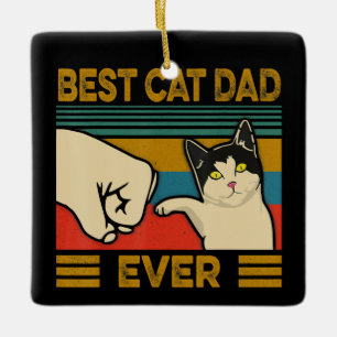 beste kat pap ooit grappige kat papa Mannen Keramisch Ornament