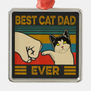 beste kat pap ooit grappige kat papa Mannen Metalen Ornament
