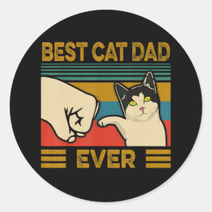  beste kat pap ooit grappige kat papa Mannen Ronde Sticker