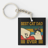  beste kat pap ooit grappige kat papa Mannen Sleutelhanger (voorkant)