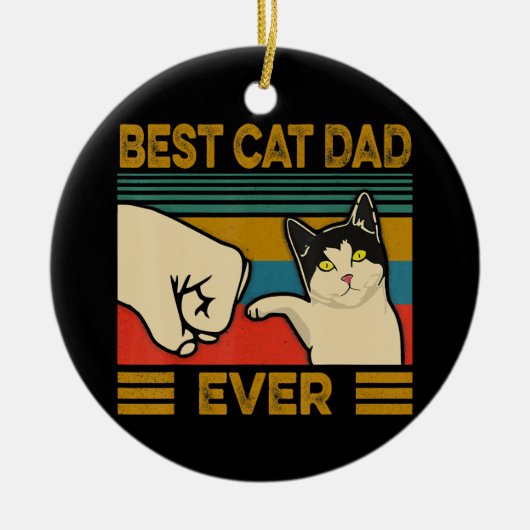 beste kat pap ooit grappige kat paps Mannen Keramisch Ornament (Voorkant)