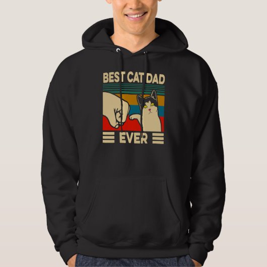 Beste kat pap ooit  Mannen bult voor vaders Hoodie (Voorkant)