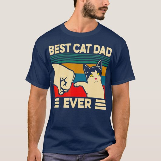 Beste kat pap ooit  Mannen bult voor vaders T-shirt (Voorkant)