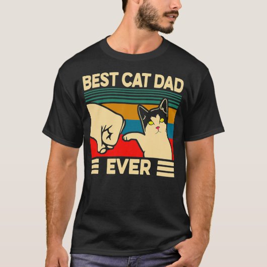 Beste kat pap ooit  Mannen bult voor vaders T-shirt (Voorkant)