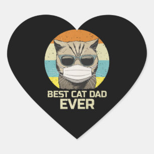 beste kat pap ooit vetkat Draag bril Hart Sticker