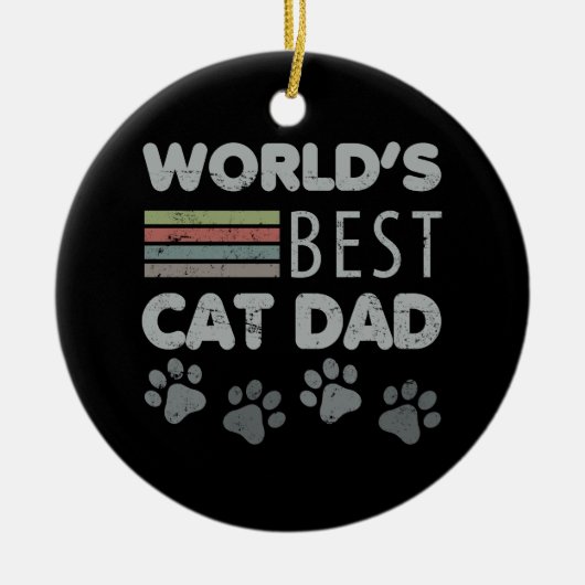 Beste kat-pap ter wereld keramisch ornament (Voorkant)