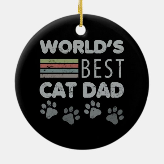 Beste kat-pap ter wereld keramisch ornament (Achterkant)