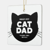 Beste kat-pap ter wereld keramisch ornament (Links)