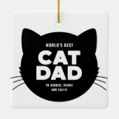 Beste kat-pap ter wereld keramisch ornament (Achterkant)