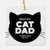 Beste kat-pap ter wereld keramisch ornament (Voorkant)