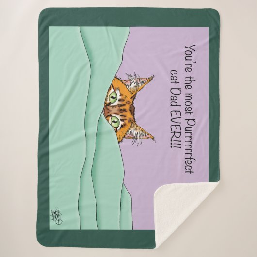 Beste kat pap! Vaderdag Sherpa Deken (Voorkant)