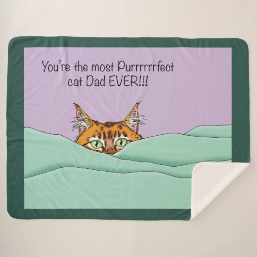 Beste kat pap! Vaderdag Sherpa Deken (Voorkant (horizontaal))