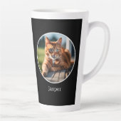 Beste kat papa huisdier eigenaar aangepaste foto V Latte Mok (Rechts)