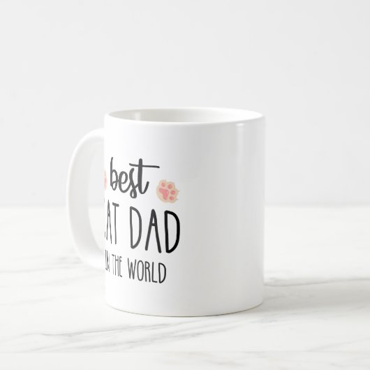 Beste kat papa in de wereld | Kat Pap Kerstcadeau Koffiemok (Voorkant links)