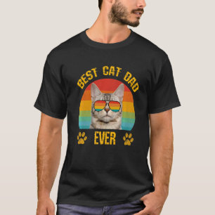 Beste kat papa kat met een kleerbril voor de klep t-shirt