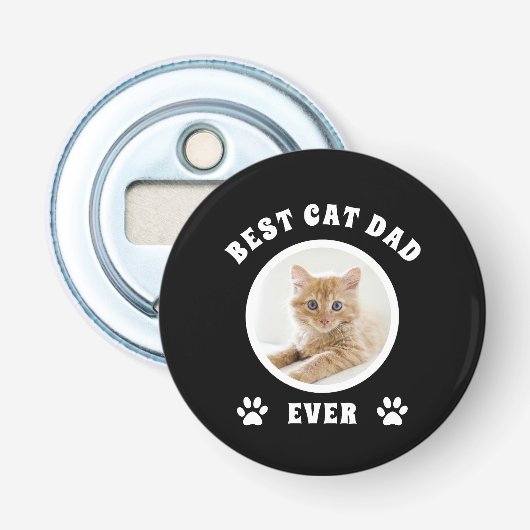 Beste kat papa ooit aangepaste foto aangepast button flesopener (Voorkant)