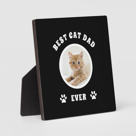 Beste kat papa ooit aangepaste foto aangepast fotoplaat (Voorkant)