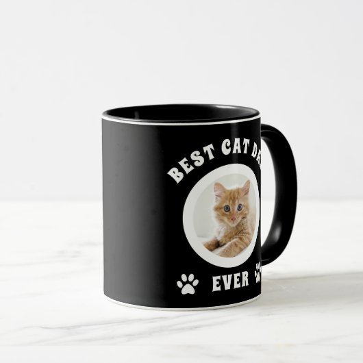 Beste kat papa ooit aangepaste foto aangepast mok (Voorkant rechts)