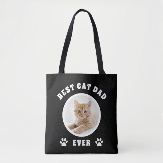 Beste kat papa ooit aangepaste foto aangepast tote bag (Voorkant)