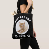 Beste kat papa ooit aangepaste foto aangepast tote bag (Dichtbij)