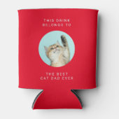 Beste kat papa ooit aangepaste tekst en 2 foto's r blikjeskoeler (Voorkant)