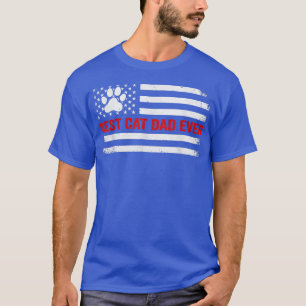 Beste kat papa ooit Amerikaanse vlagkat Lovers Fun T-shirt