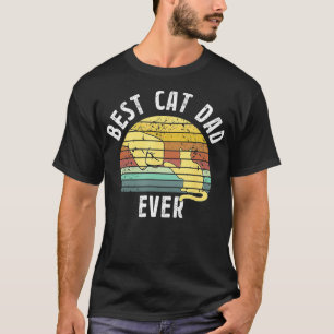Beste kat papa ooit cadeaus vaders dag retro zon k t-shirt