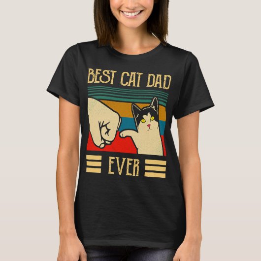 Beste kat papa ooit de eerste bop - beste kat vade t-shirt (Voorkant)